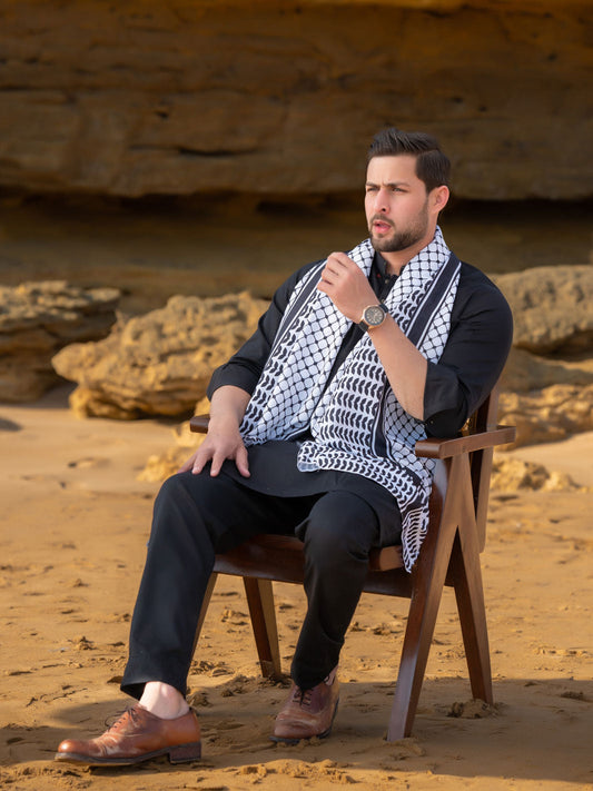 Palestine B&W Stole (Black-Men)