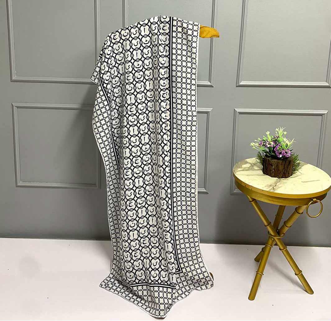jaan e Huroof Stole (White)