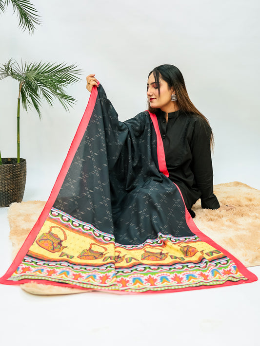 Katli Voile Dupatta (Black)