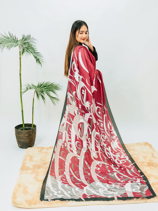 Tadrees voile Dupatta (Red)