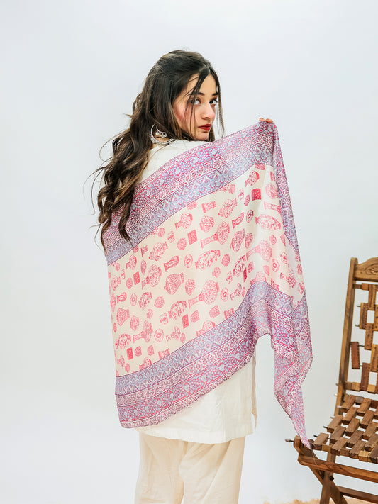 Vase e Faraz Stole (Pink)