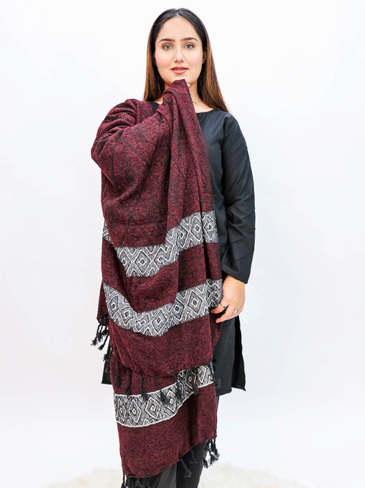 Wool Mini Shawl (Maroon)