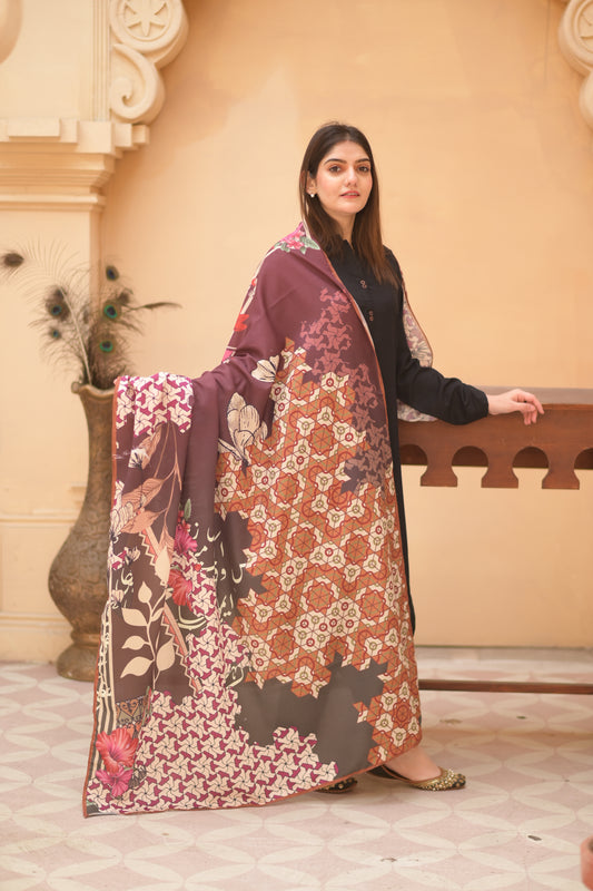 Yaad Silk Dupatta (Maroon)