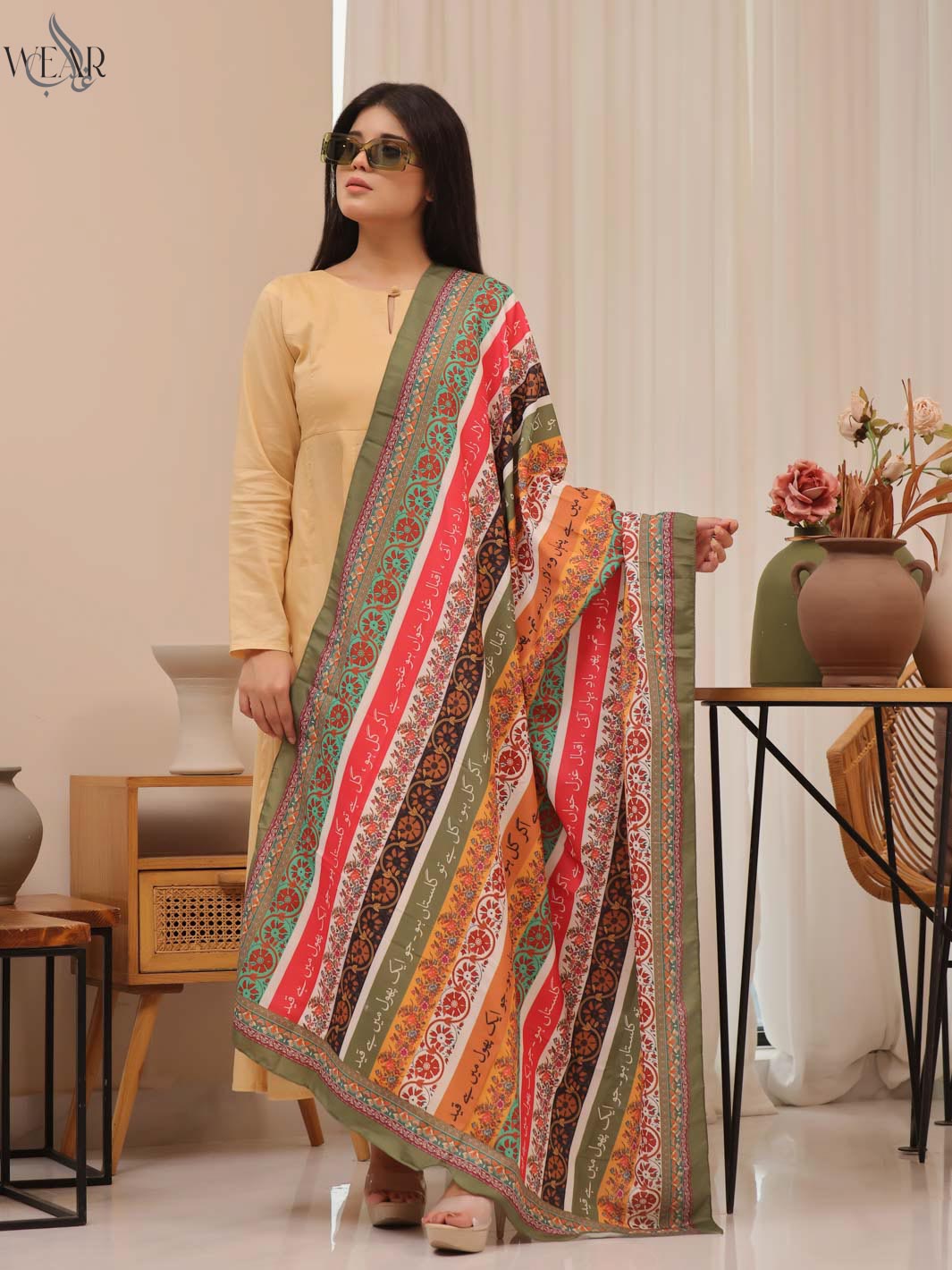 Phool Stripe Dupatta