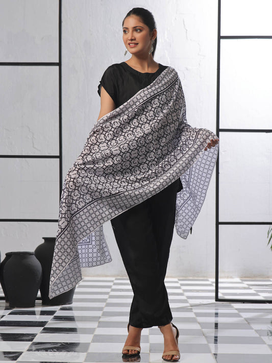 jaan e Huroof Stole (White)