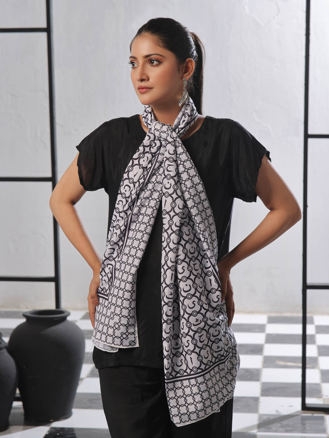jaan e Huroof Stole (White)
