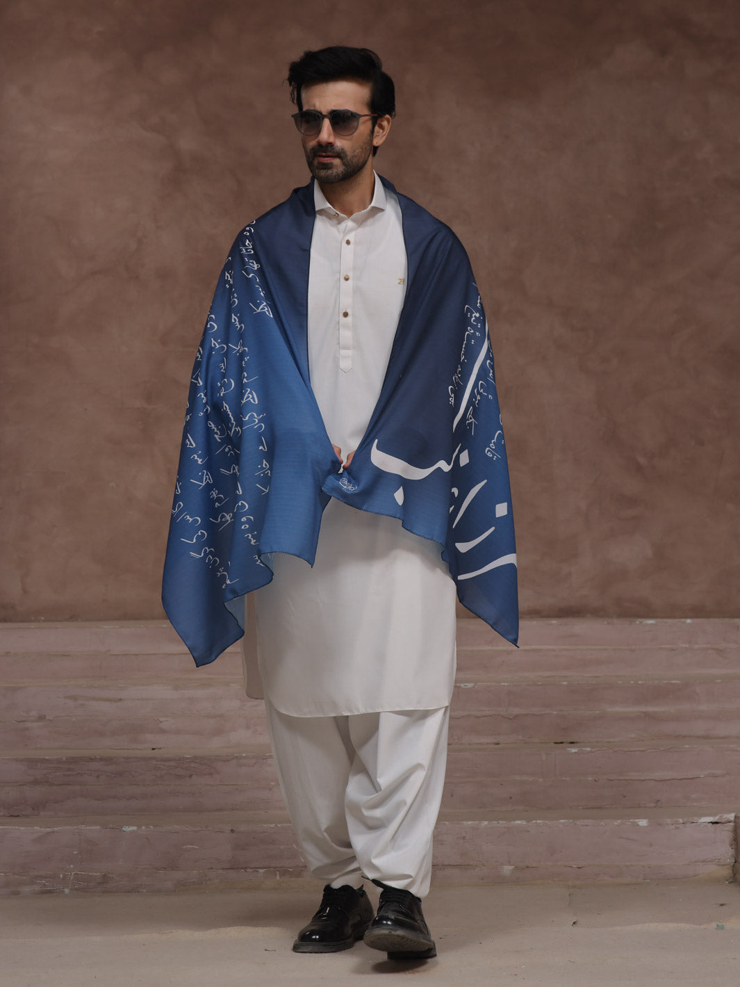 Ghalib Ki Khuwaish Stole (Blue - Men)