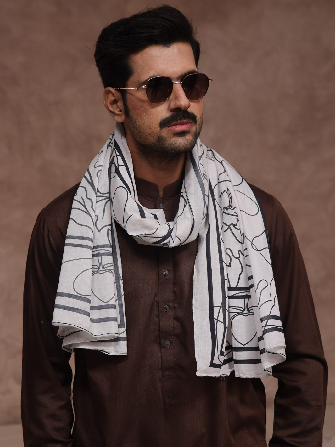 Floral Stole (White - Men)
