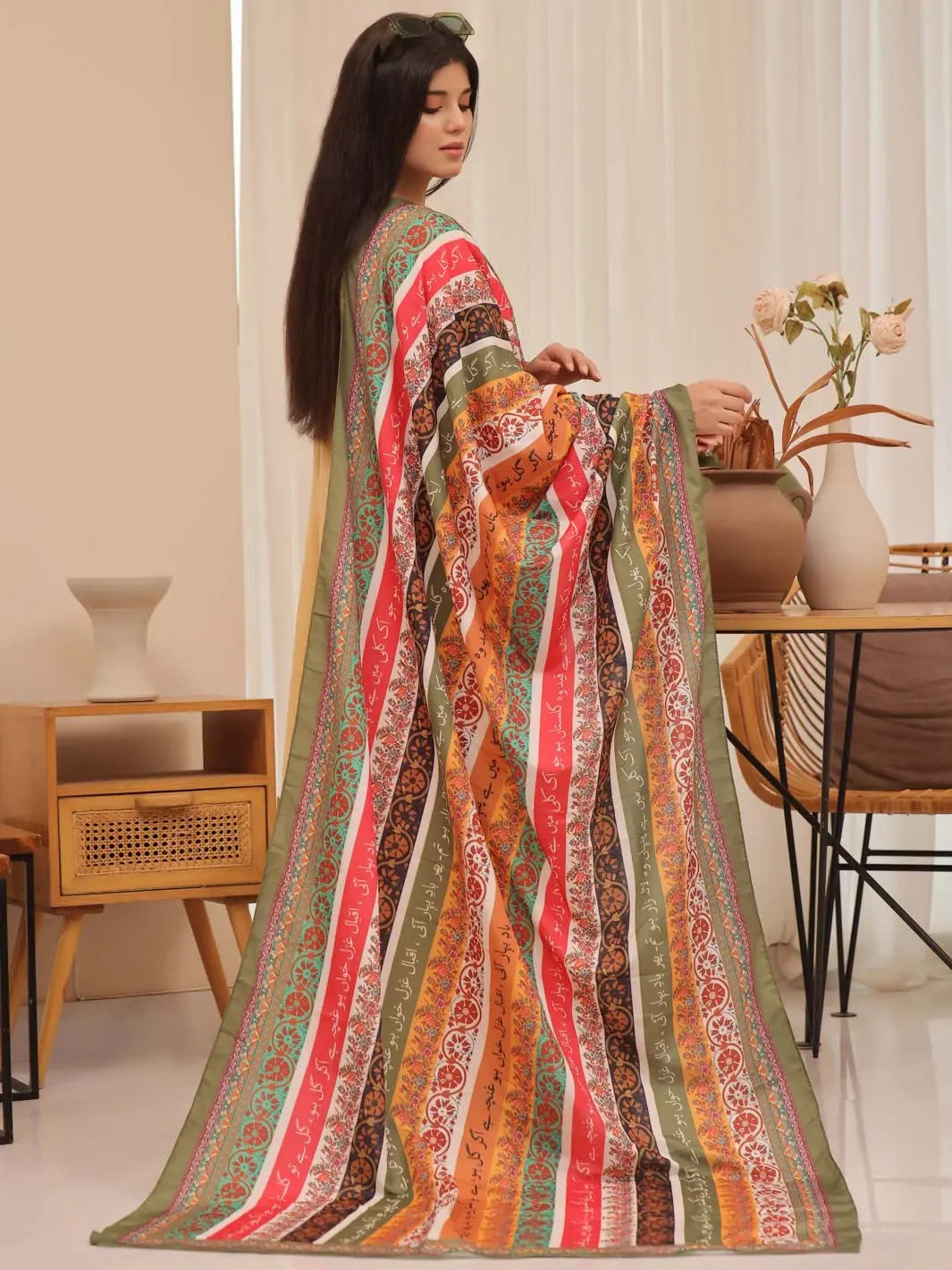 Phool Stripe Dupatta