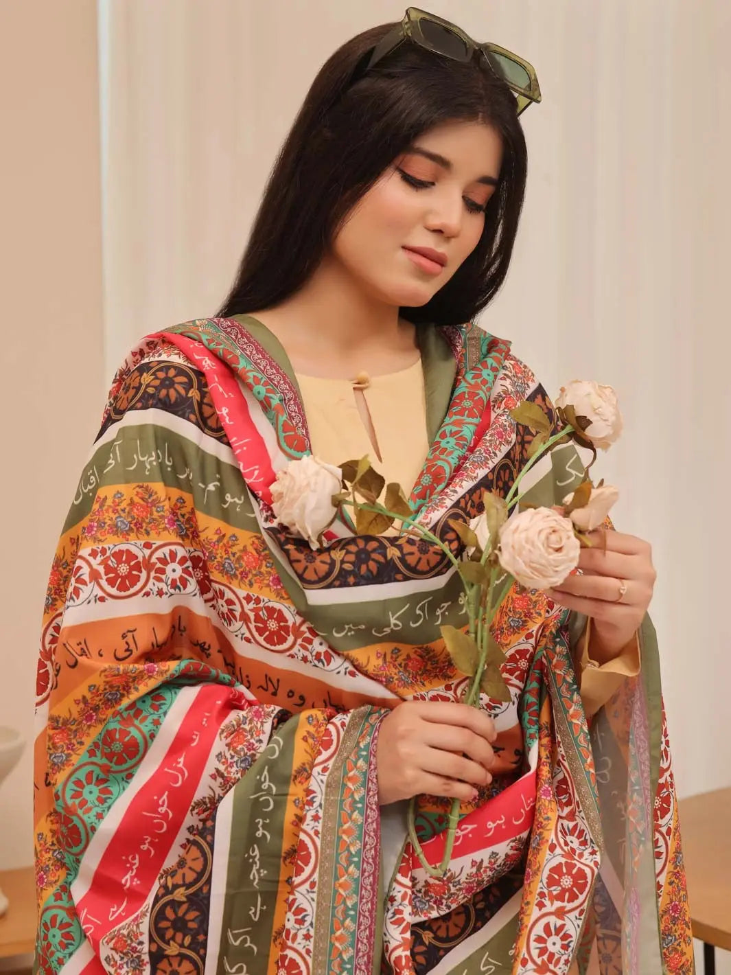Phool Stripe Dupatta