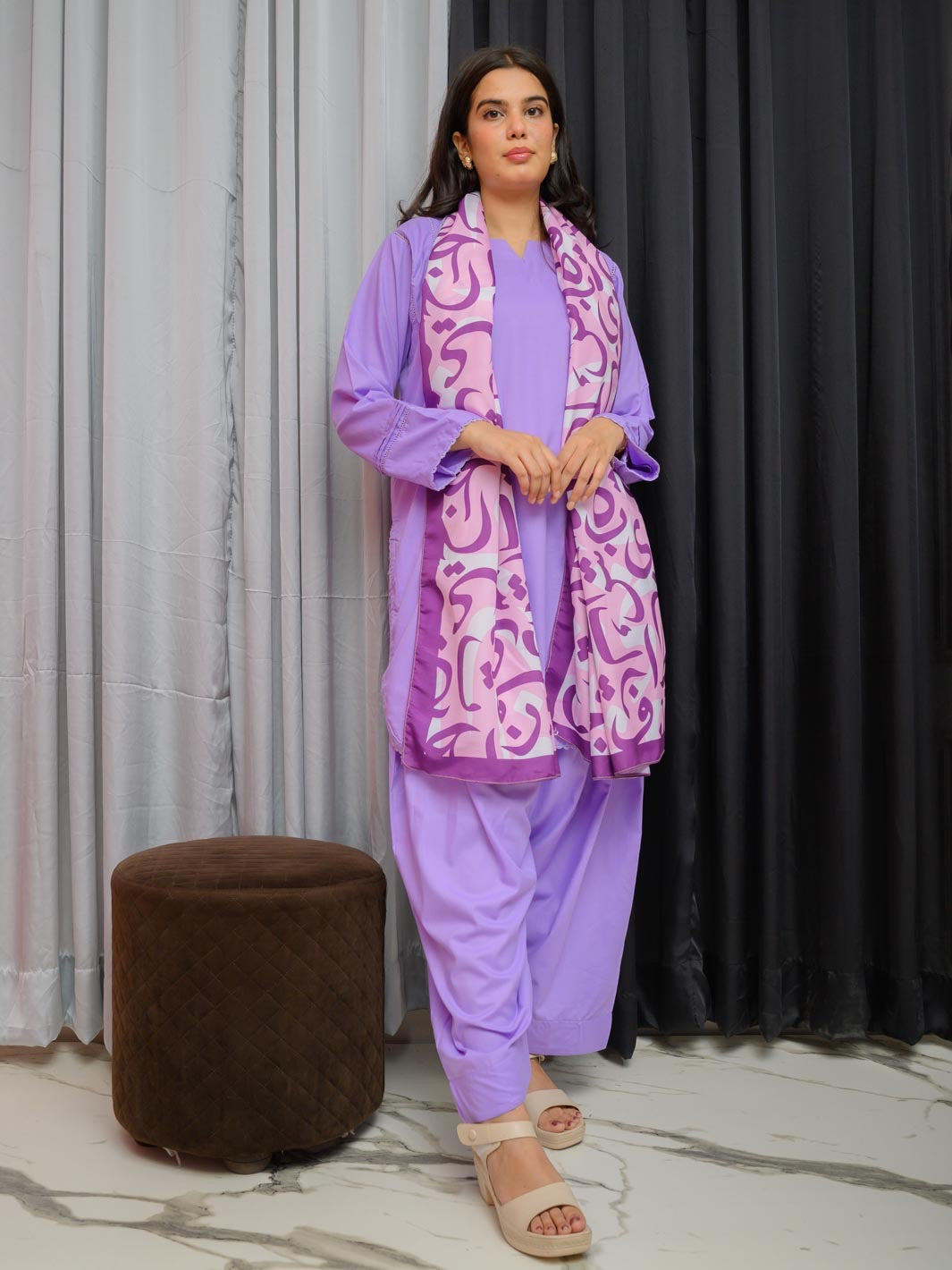 Hujoom Voile  Dupatta (Purple)