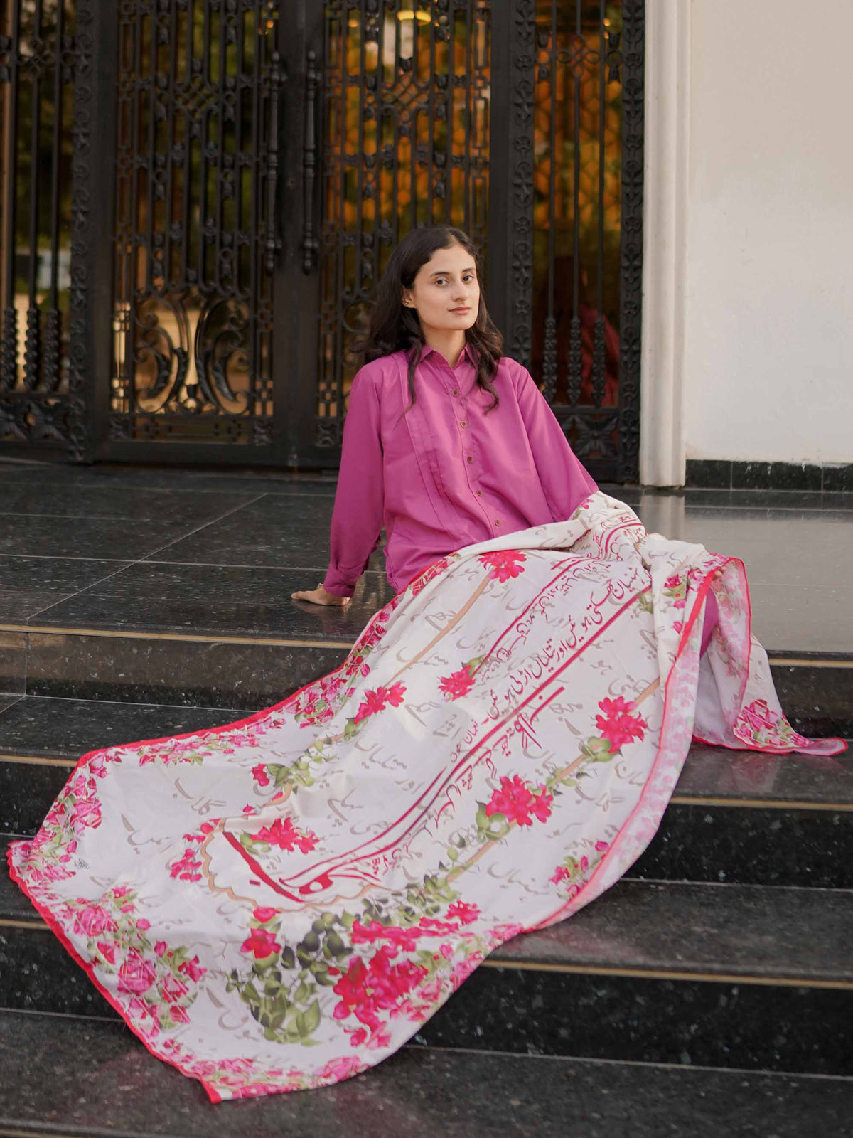 Gulaab Voile Dupatta (Beige)