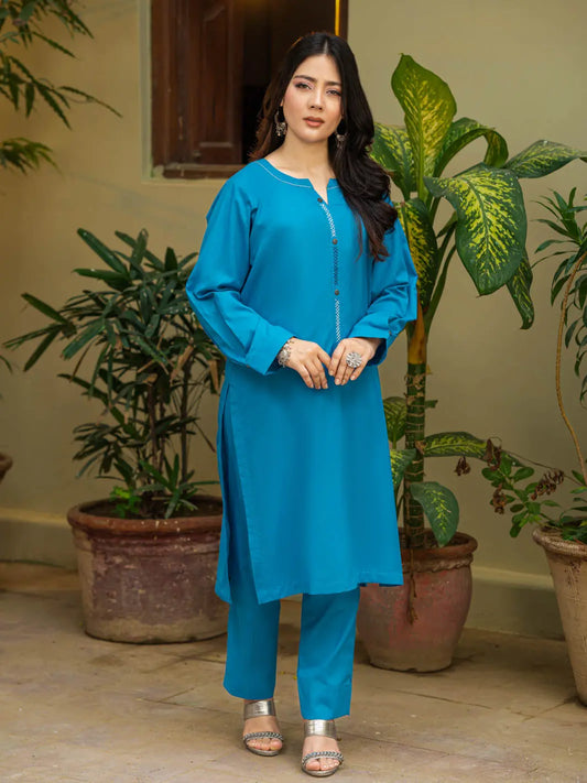 Aasmaan | Co-Ord Set | Turquoise Blue