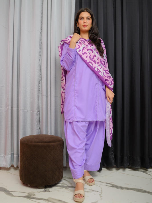 Hujoom Voile  Dupatta (Purple)