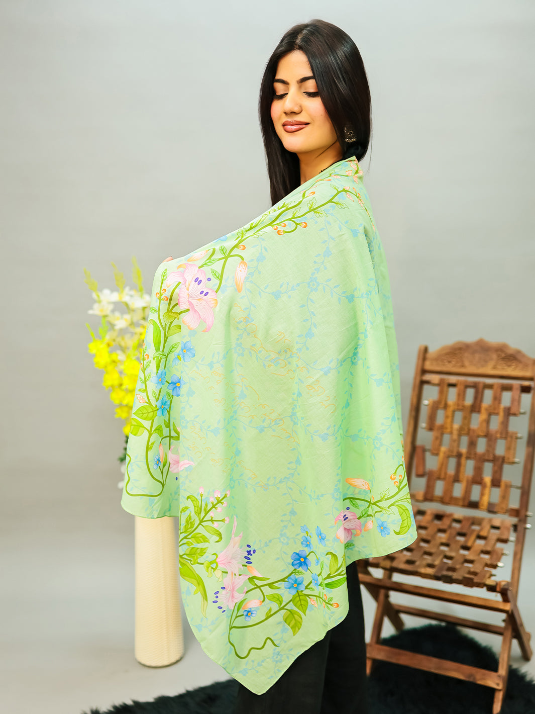 Aadat Stole (Crystal Green)