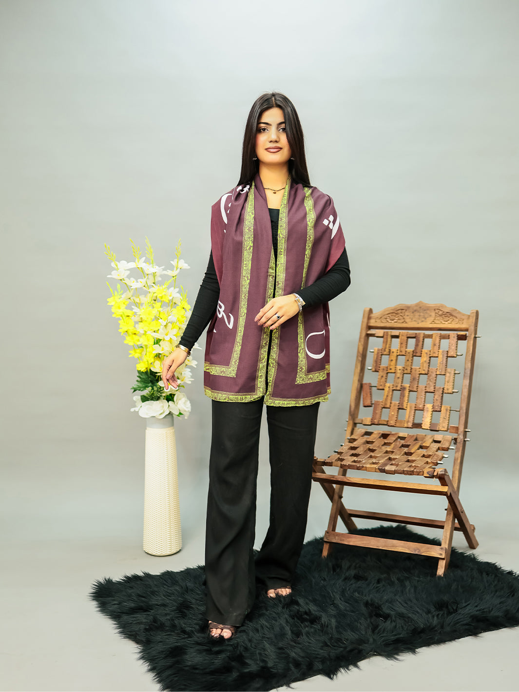 Buri Nazar Stole (Maroon)