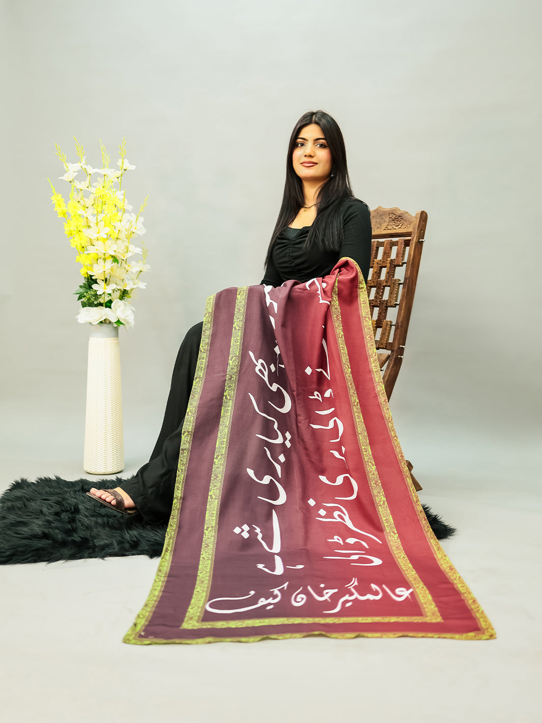 Buri Nazar Stole (Maroon)