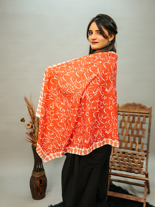Be Qaida Silk Dupatta (Orange)