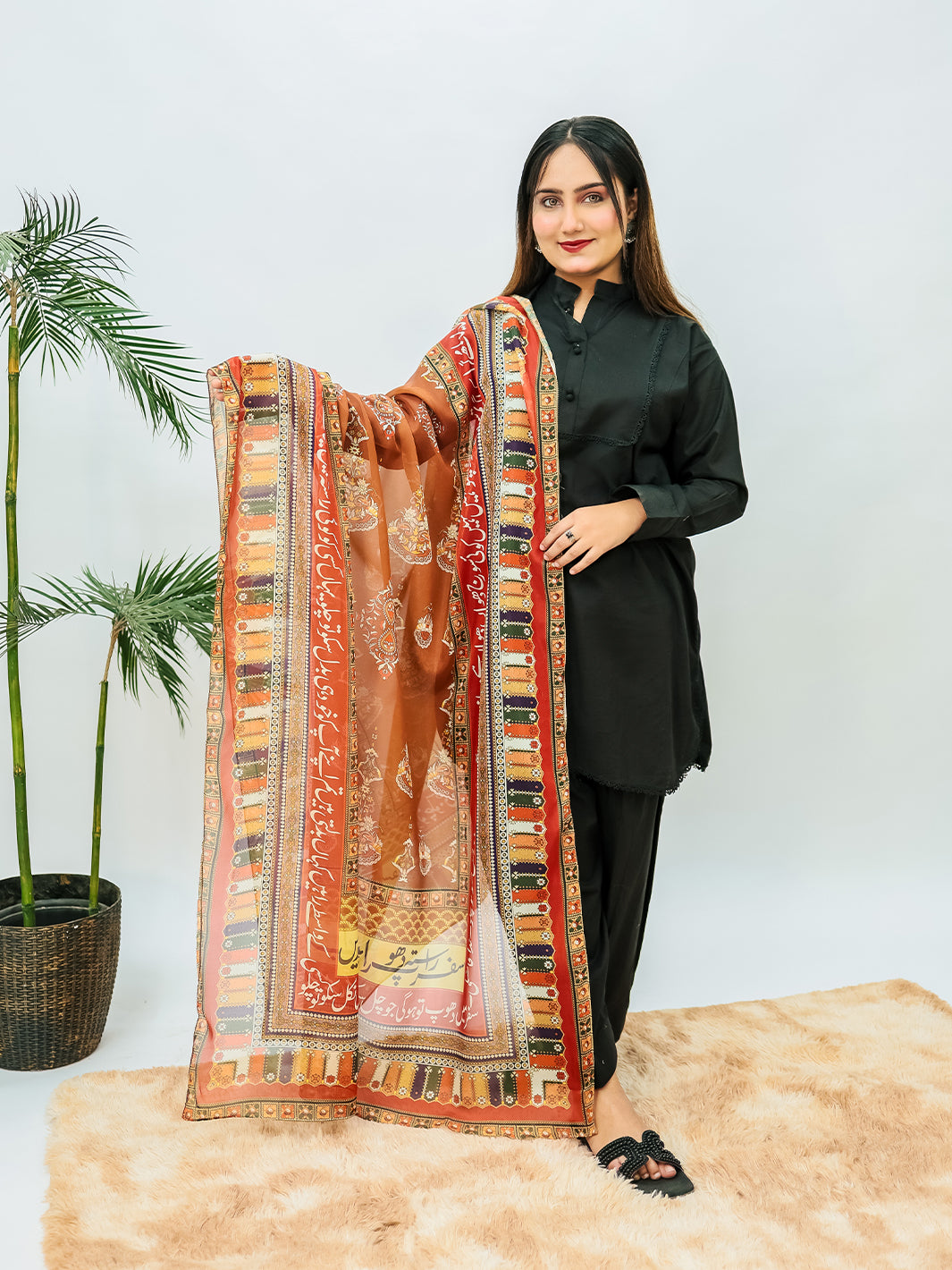 Safar Premium Silk Dupatta (Brown)