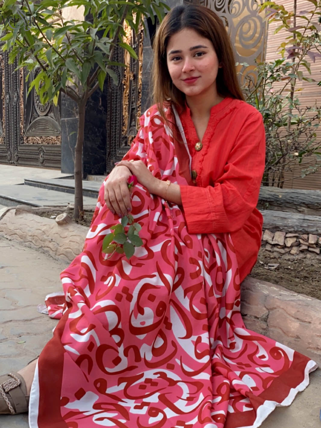 Hujoom Voile Dupatta (Reddish)