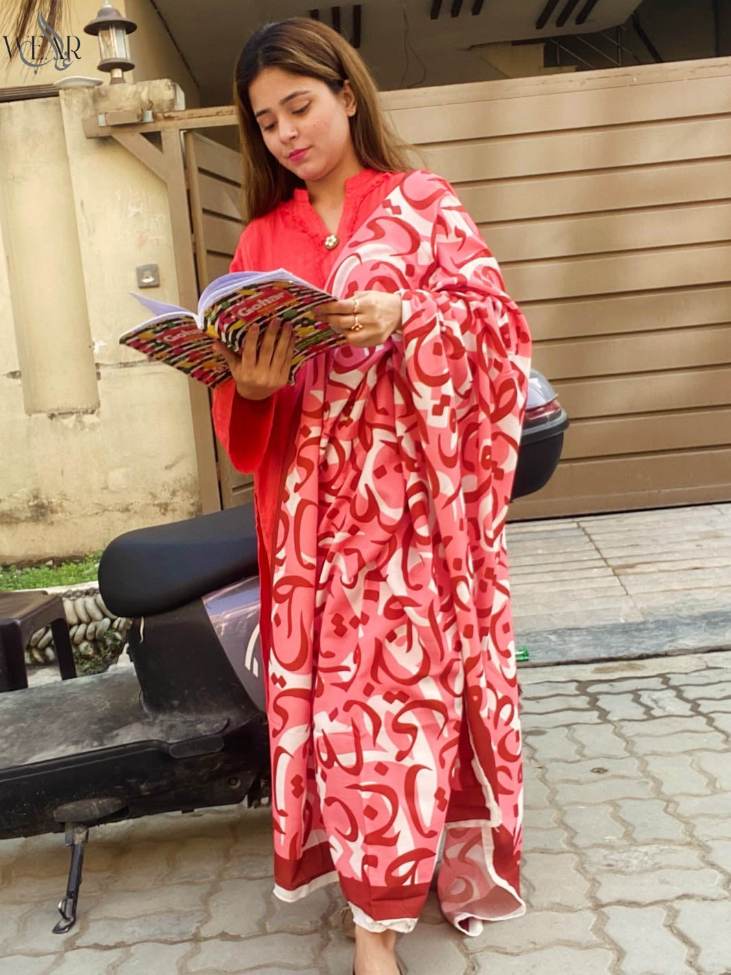 Hujoom Voile Dupatta (Reddish)