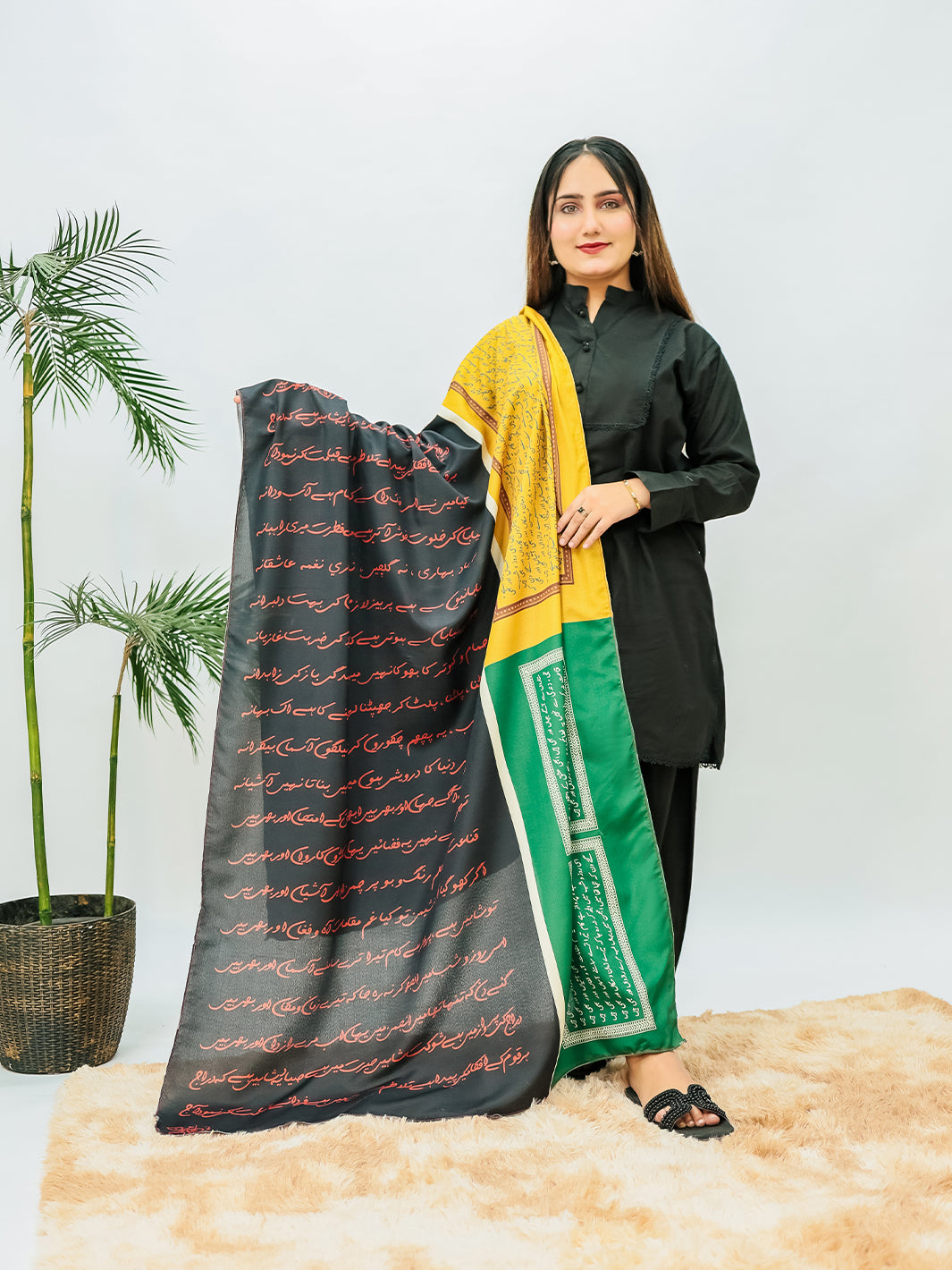 Mukalmaa Voile Dupatta (Black)