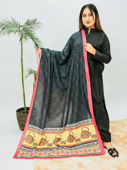 Katli Voile Dupatta (Black)