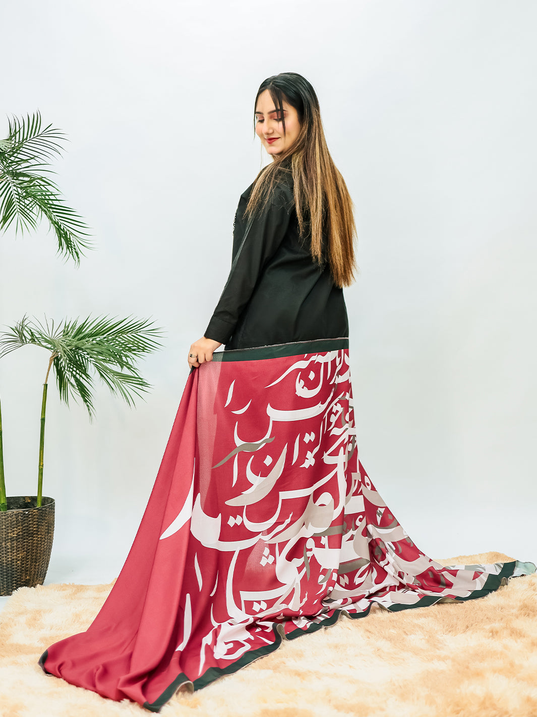 Tadrees voile Dupatta (Red)