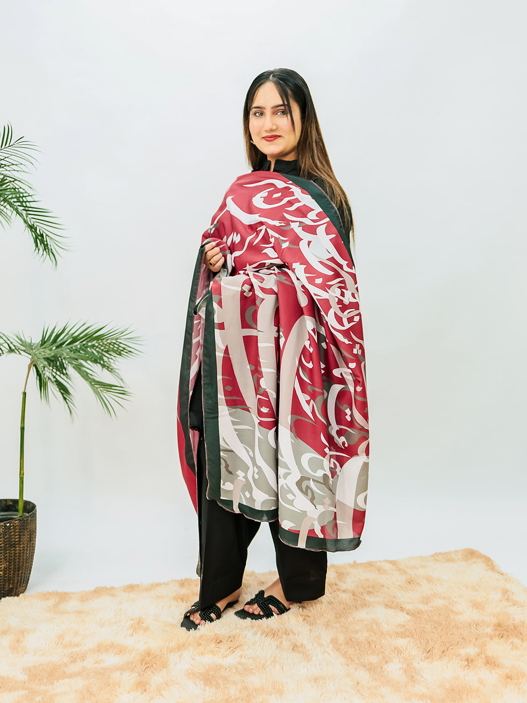 Tadrees voile Dupatta (Red)