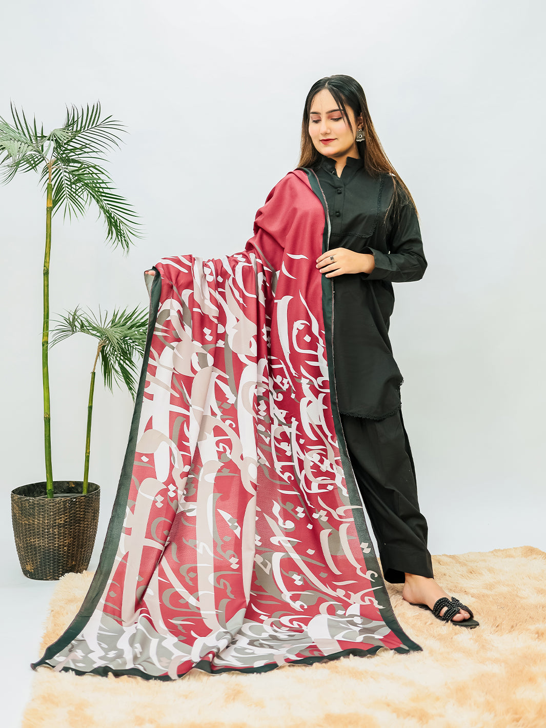 Tadrees voile Dupatta (Red)