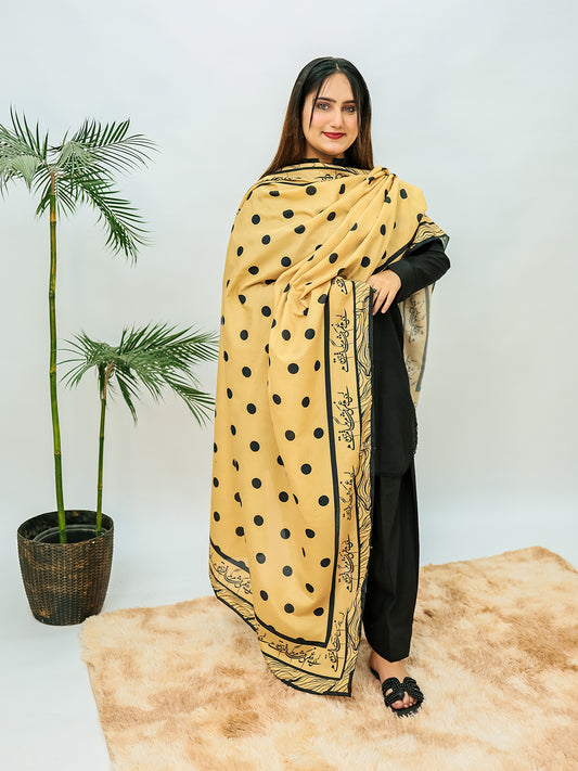Polka Dot Voile Dupatta (Beige)