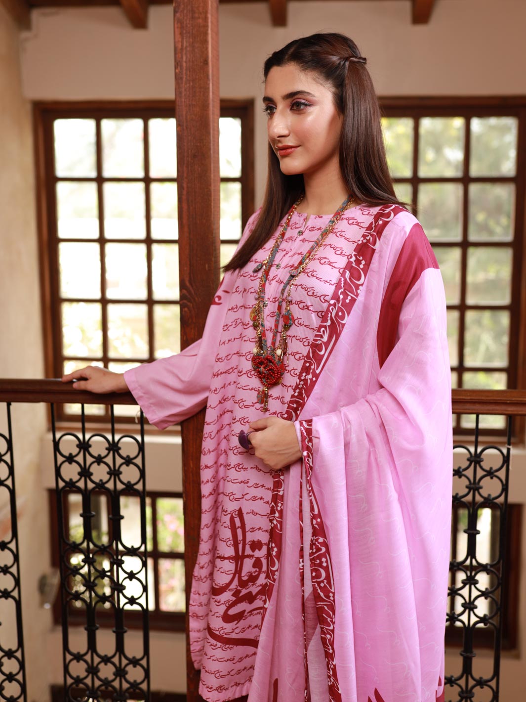 Ain se Iqbal shirt dupatta (PInk)