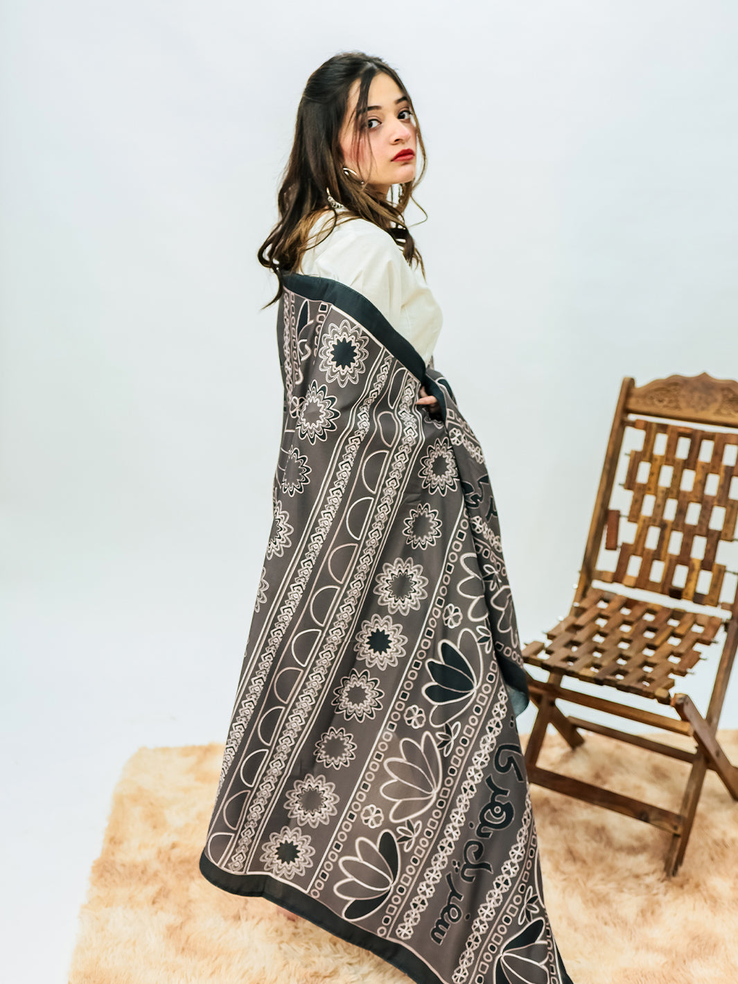 Truck Art (B&W) Dupatta