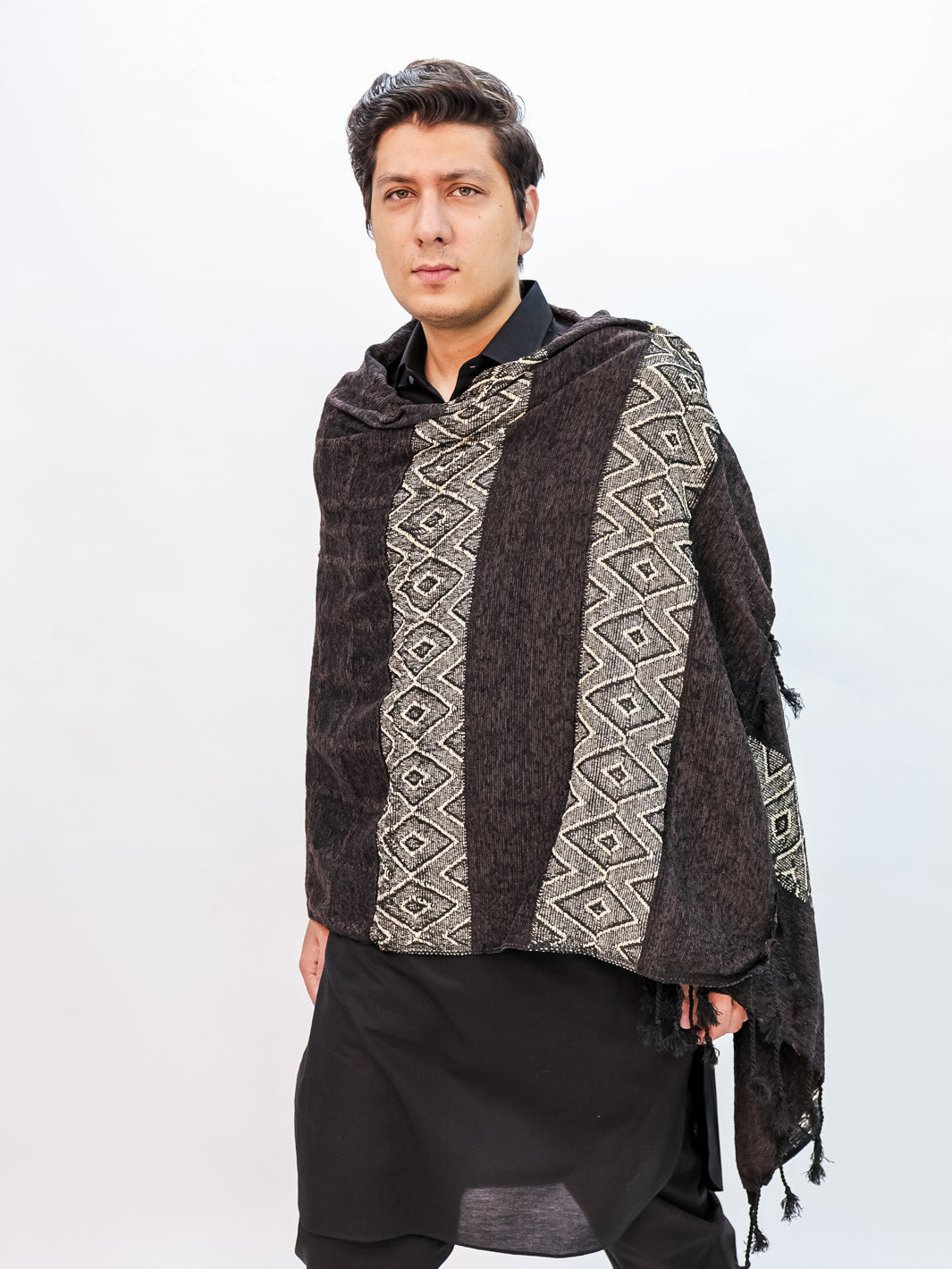 Wool Mini Shawl (Brown)