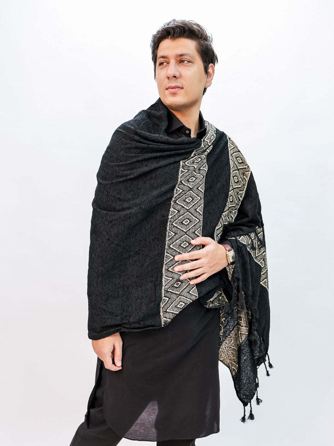 Wool Mini Shawl (Black)