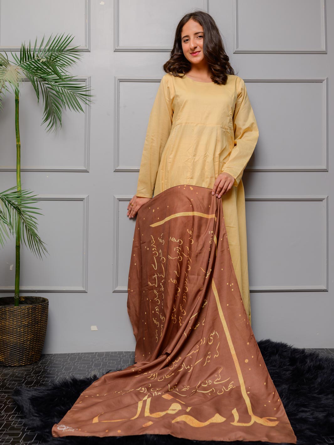 Iqbal Ka chand Stole (Brown)
