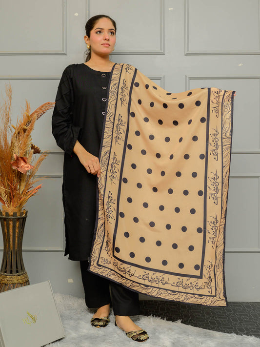 Polka Dot Stole (Beige)