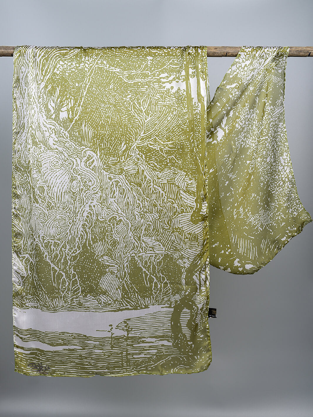 Forest silk Stole (Green)