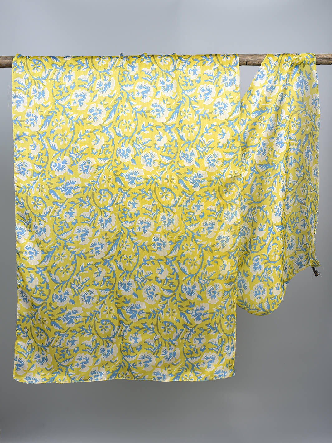 Orchids Floral Silk Stole (Green)