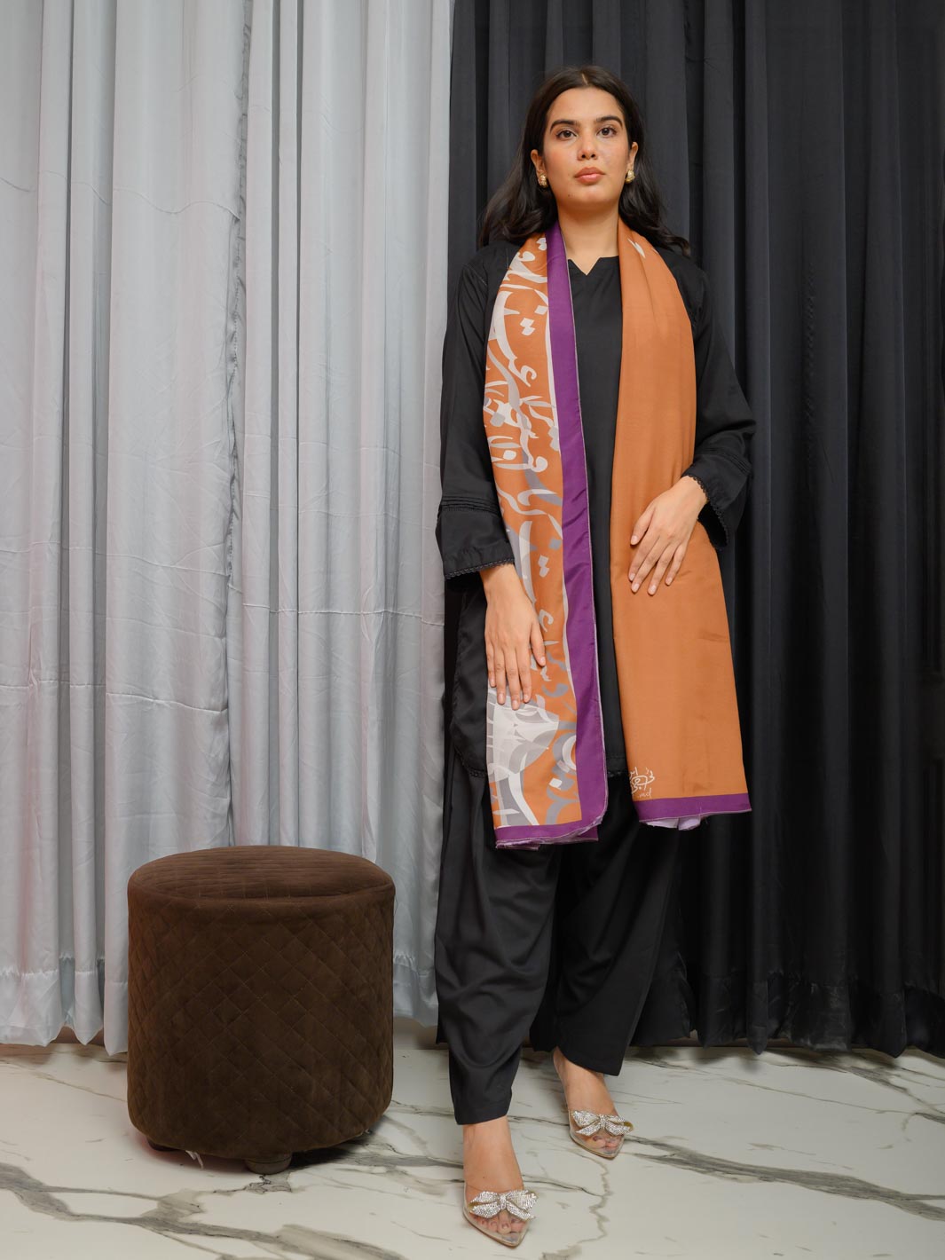 Tadrees Voile Dupatta (Rust)