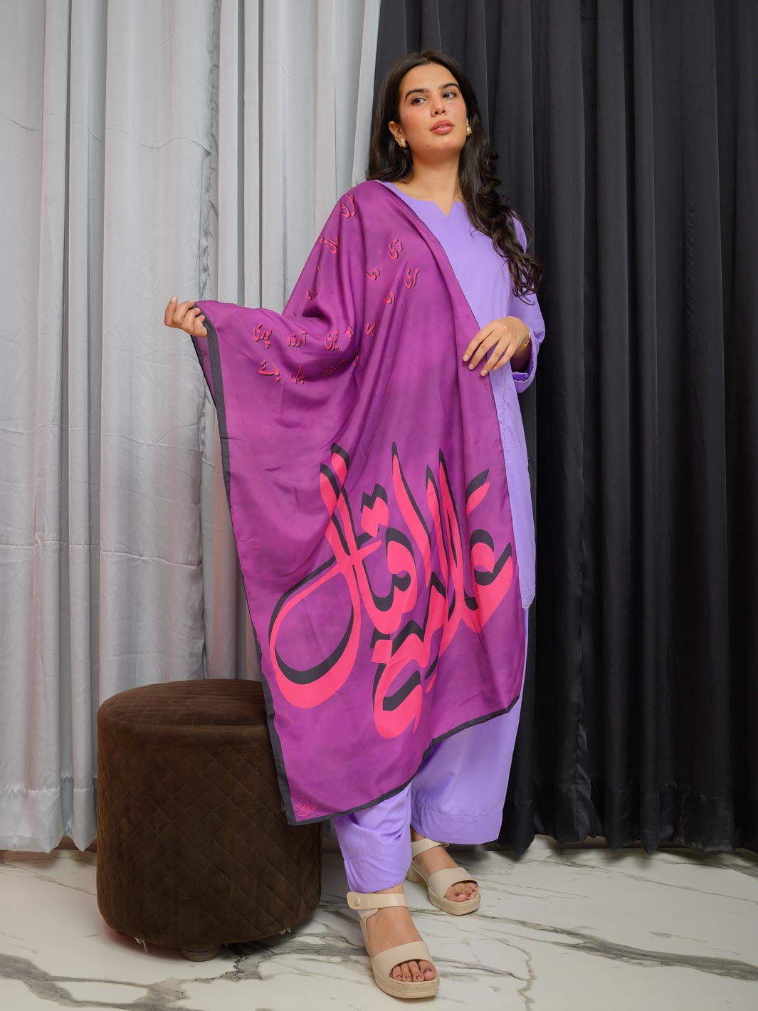 Iqbal ki Arzoo Stole (purple)
