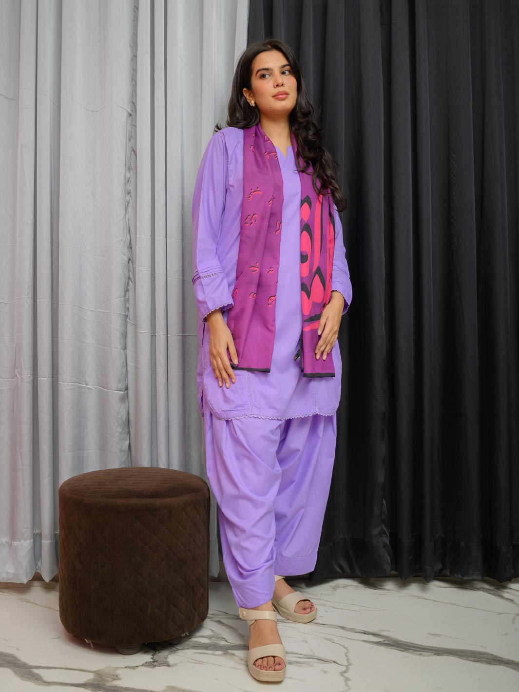 Iqbal ki Arzoo Stole (purple)