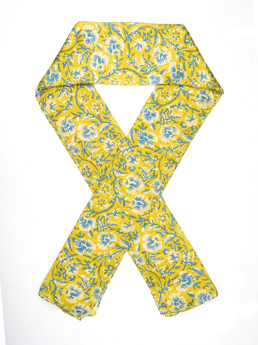 Orchids Floral Silk Stole (Green)