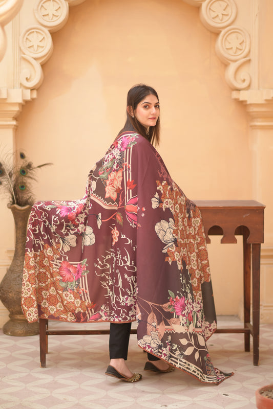 Yaad Voile Dupatta (Maroon)