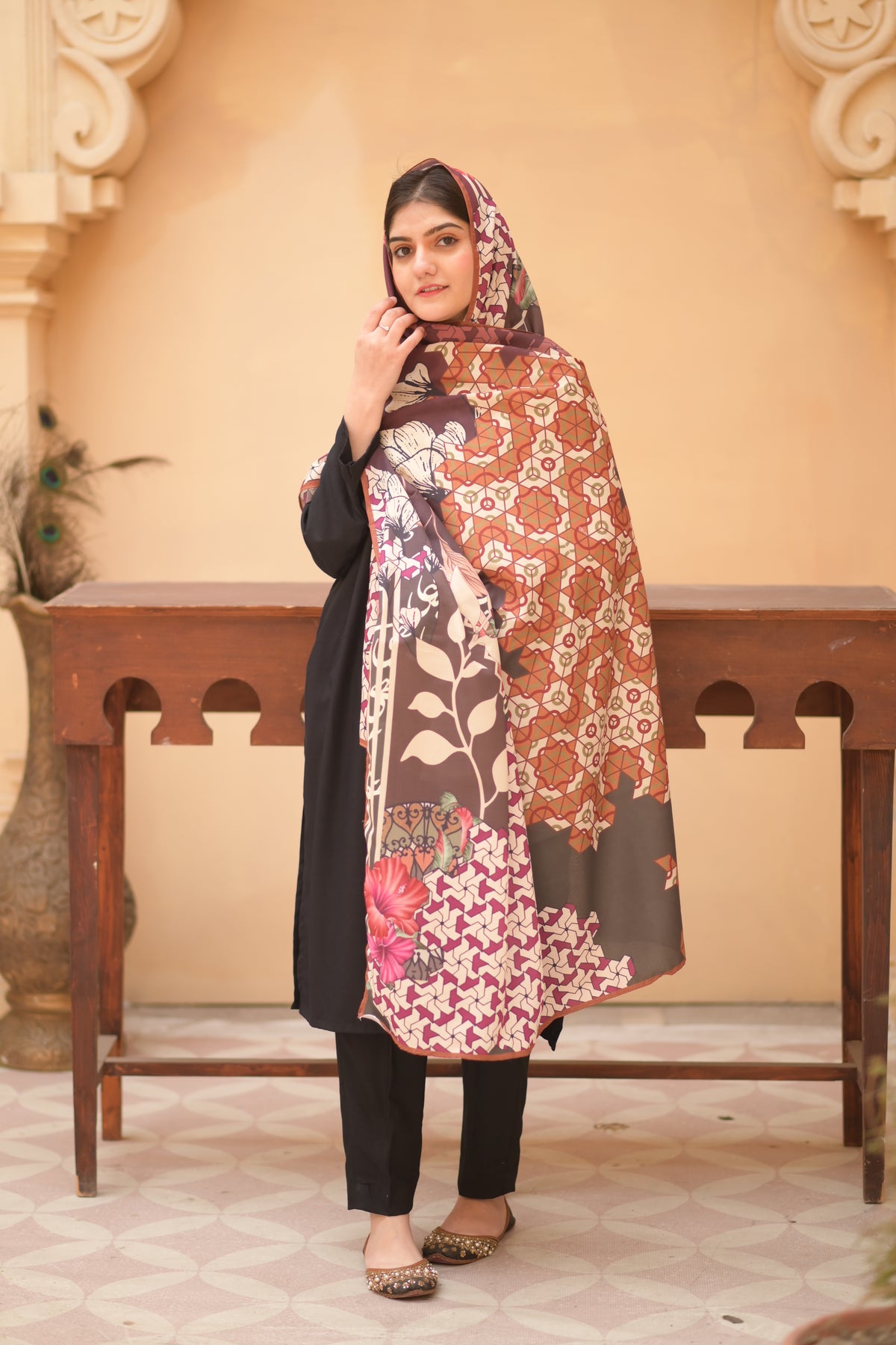 Yaad Voile Dupatta (Maroon)
