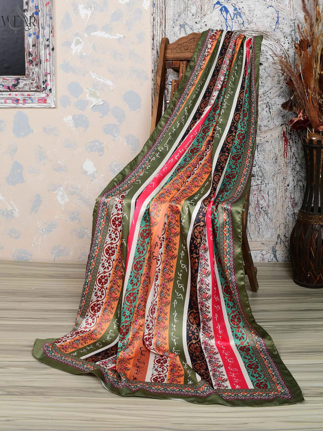 Phool Stripe  Silk Dupatta